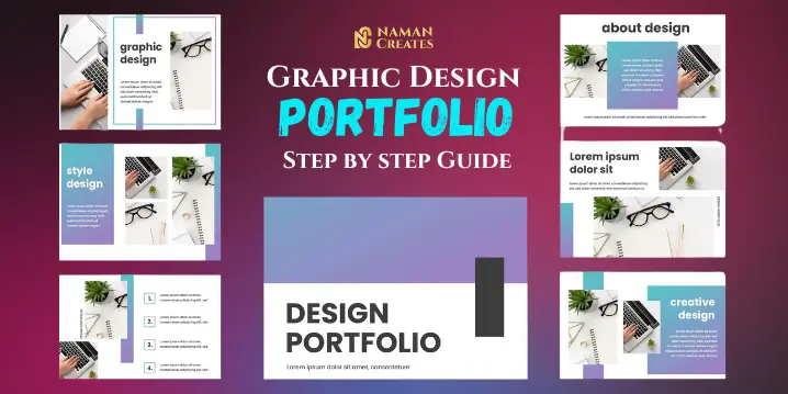 Graphic design portfolio layout example for beginners with clean and creative design